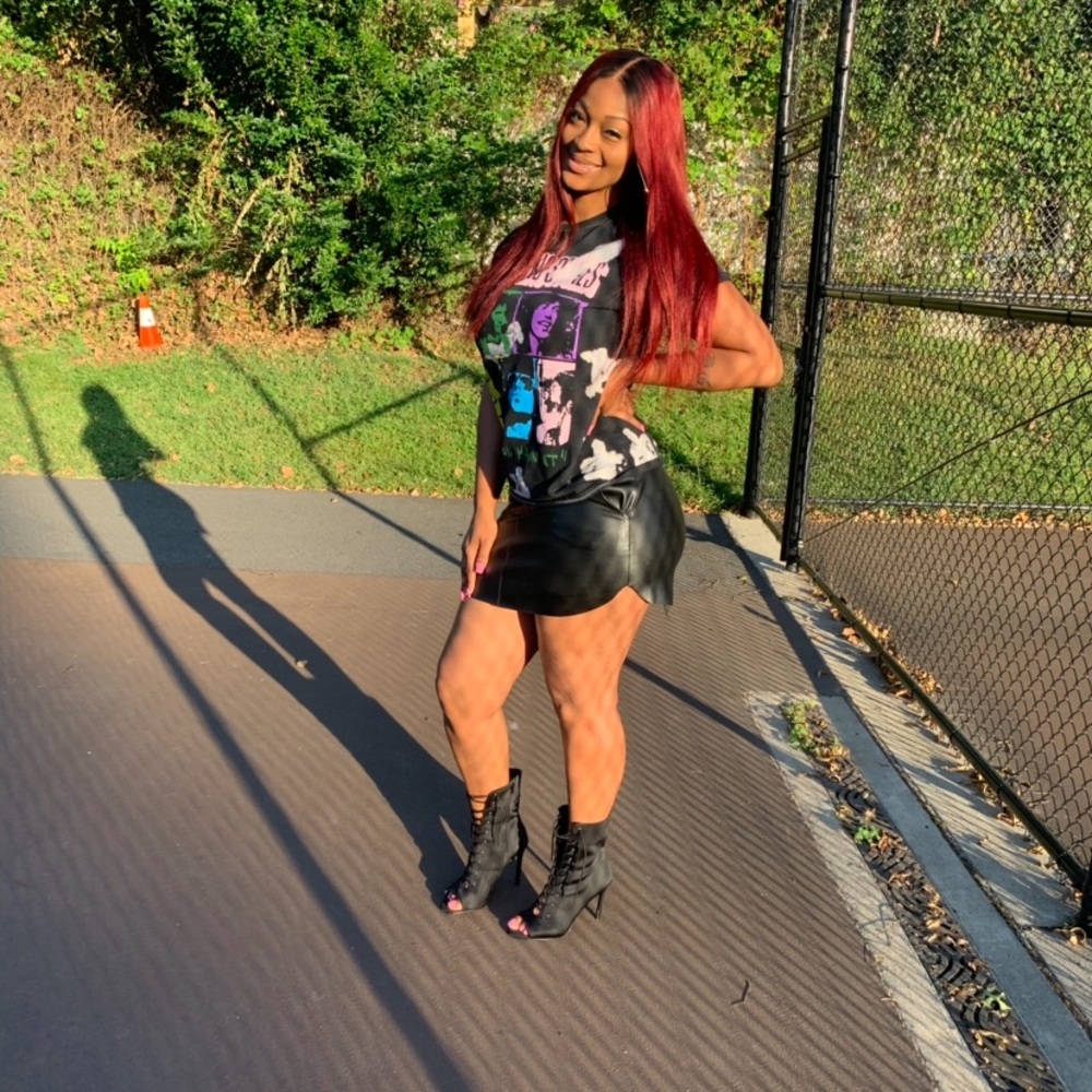 Leather miniskirt